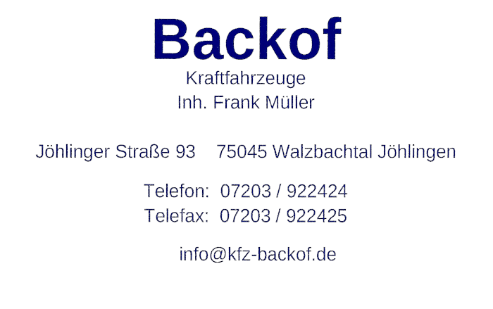 Backof Kfz-Reparatur