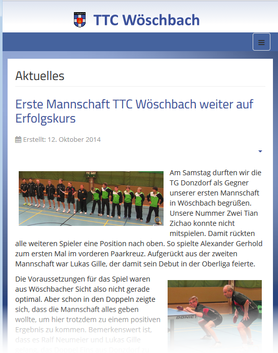 Homepage mobil